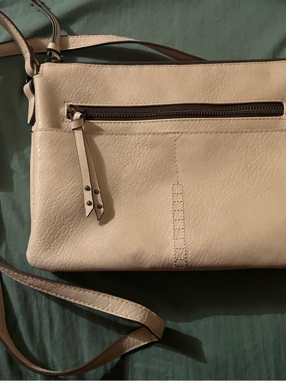 Medium Cream Faux leather Crossbody Bag